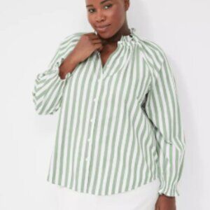 Relaxed Button-Front Blouse